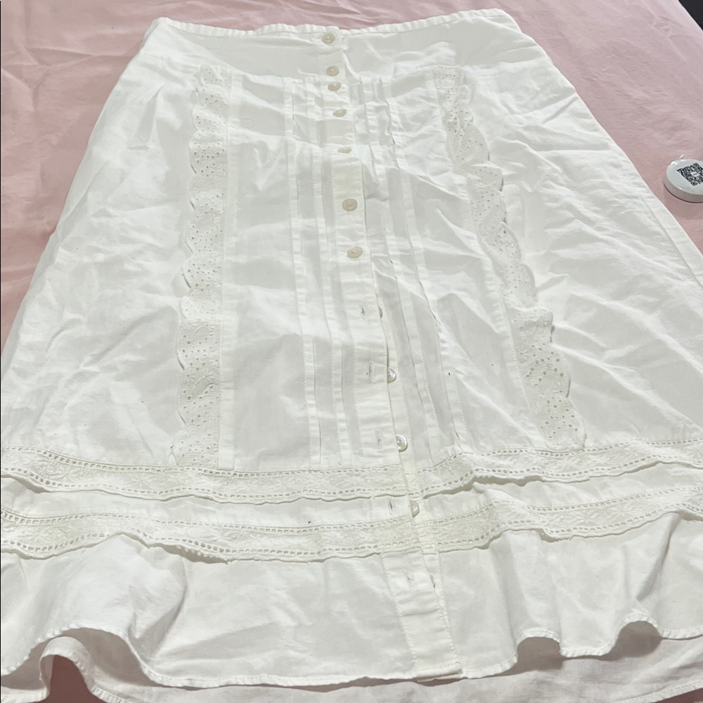 Free People White Lace Pencil Skirt
